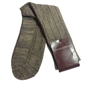 NWT Johnston Murphy Men's Ribbed Dress Socks Size 10-13 Brown Cotton Blend